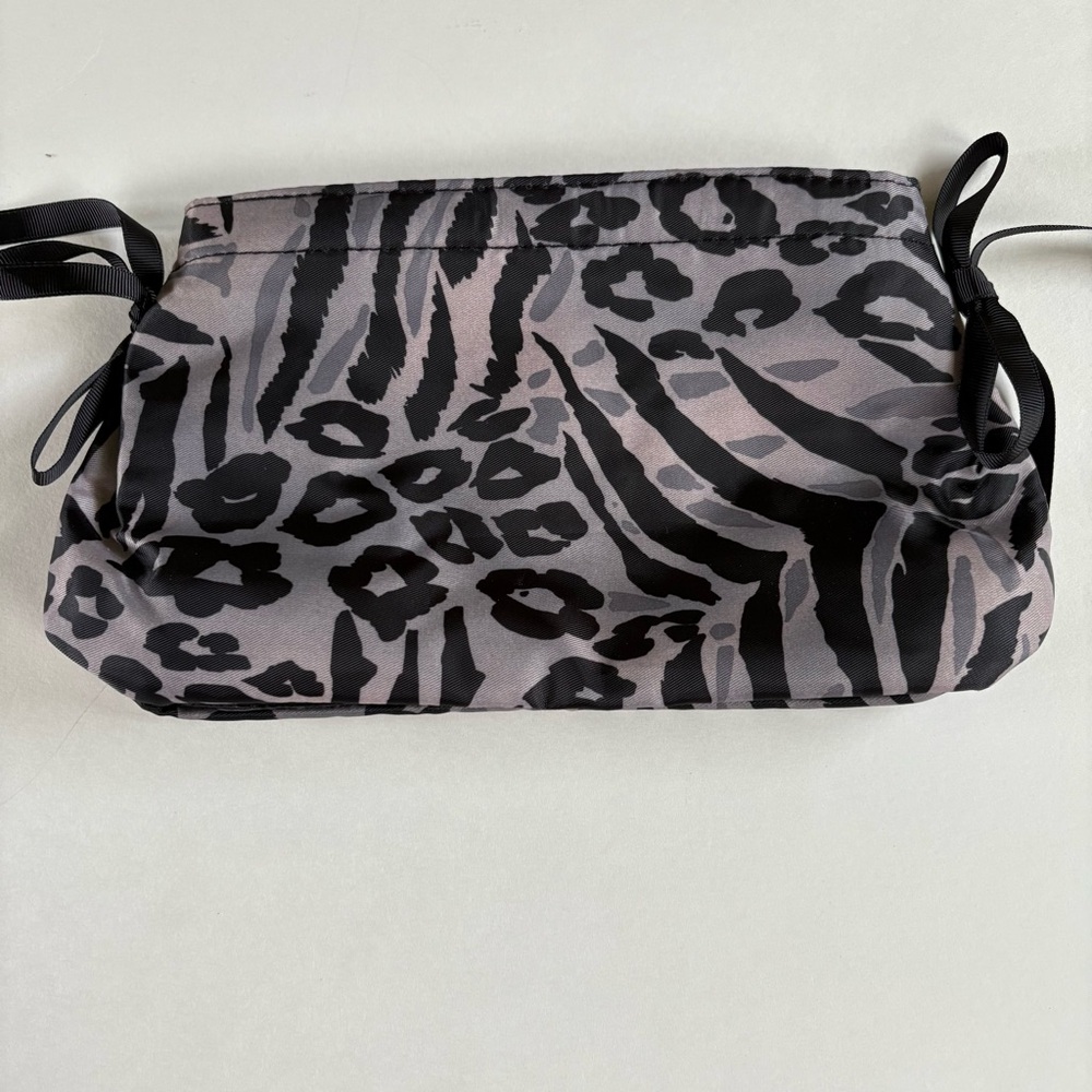 Wacoal Black and Gray Animal Print Cosmetic Bag